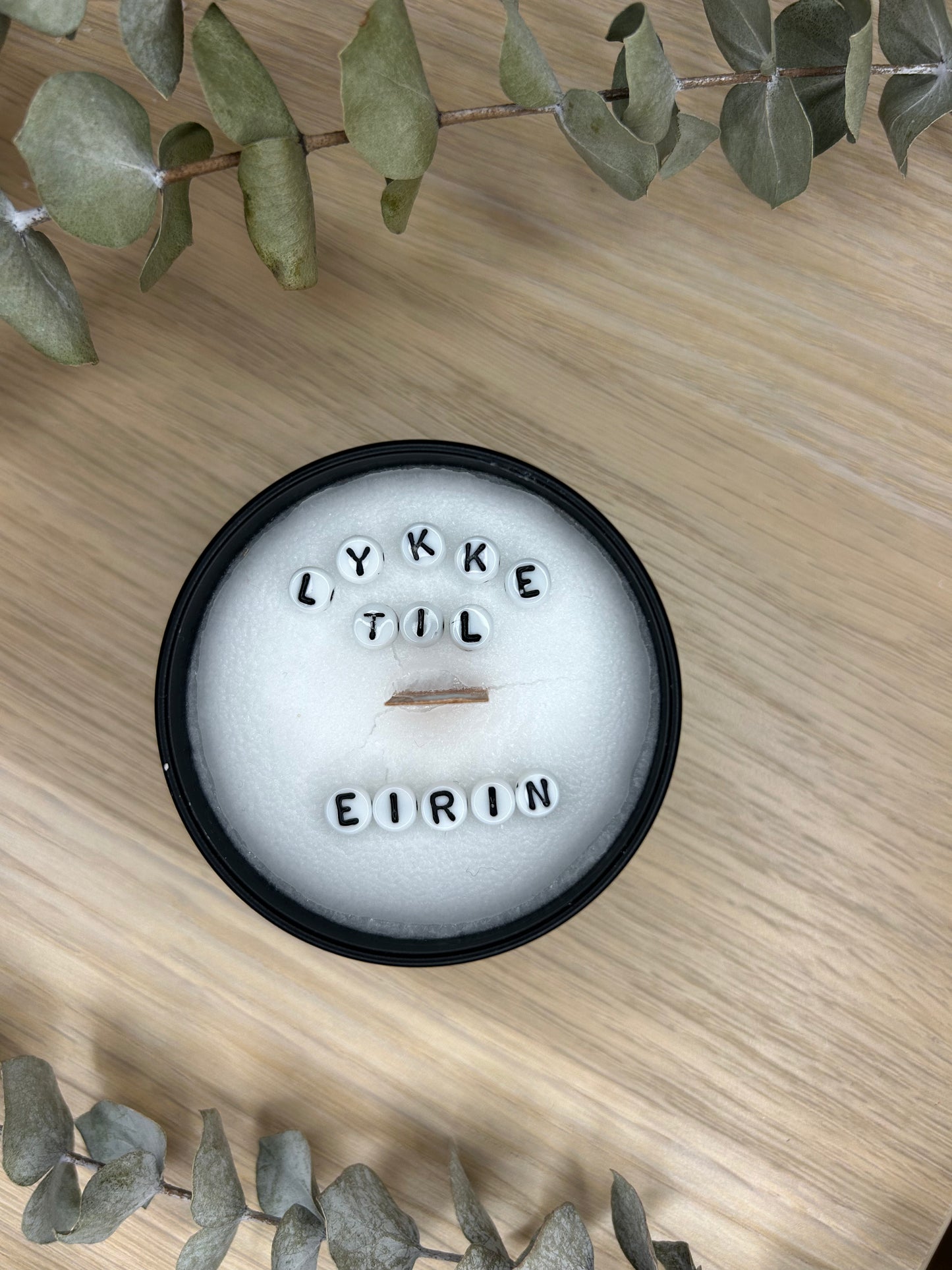 Duftlys med hemmelig beskjed (EGET DESIGN)